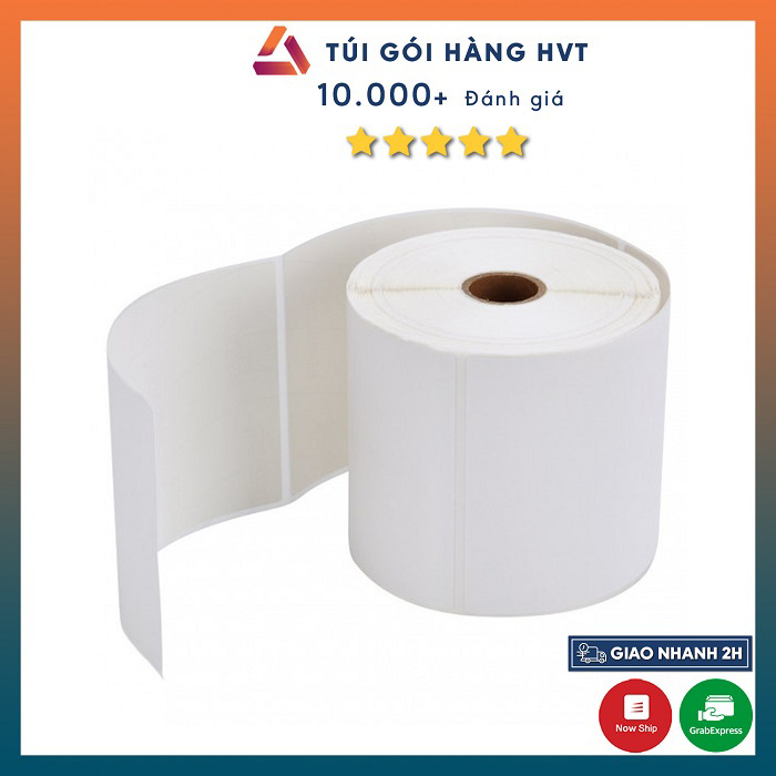 Cuộn giấy in nhiệt tự dính khổ 100*150