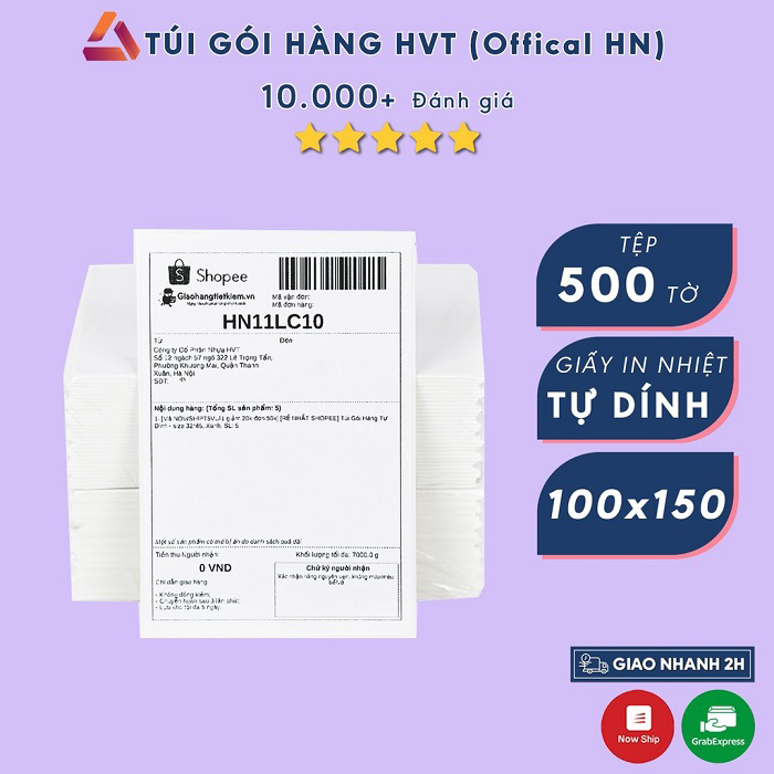 Tệp giấy in nhiệt tự dính khổ 100*150