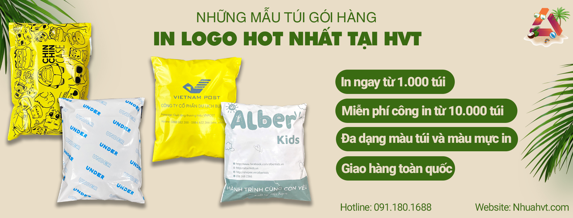 túi gói hàng in logo thương hiệu