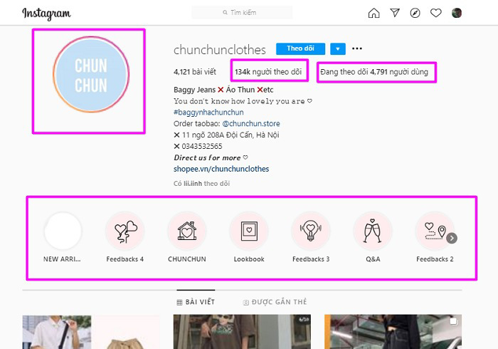 Bước đăng bán quần áo trên instagram