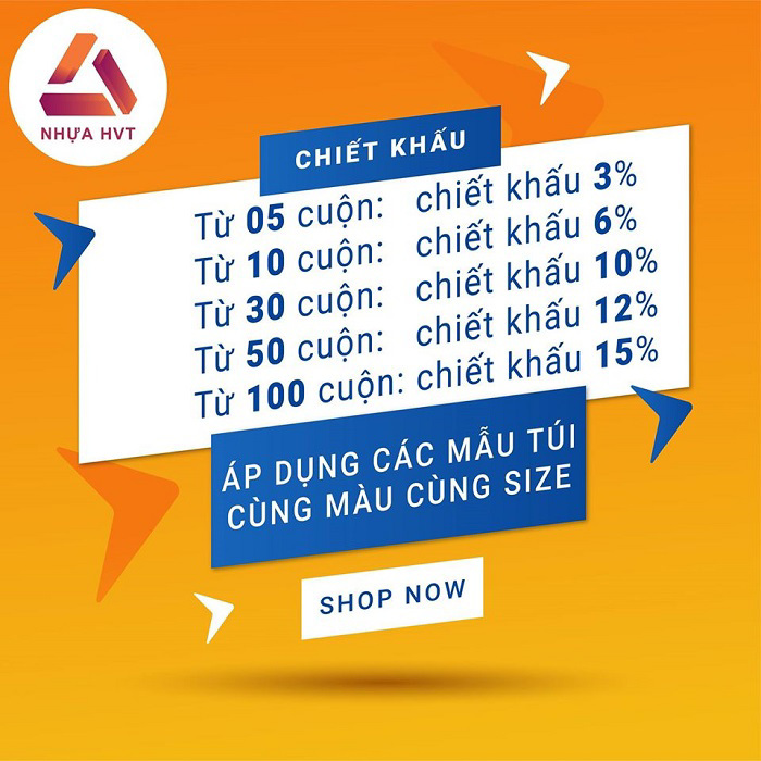 Chiết khấu hấp dẫn khi mua túi gói hàng HVT Túi gói hàng với các mức chiết khấu khác nhau