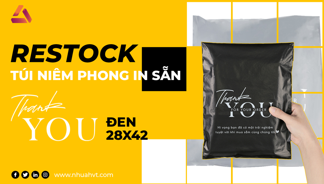 Túi gói hàng in sẵn "Thank you" - Lời nhắn tinh tế gửi đến khách hàng