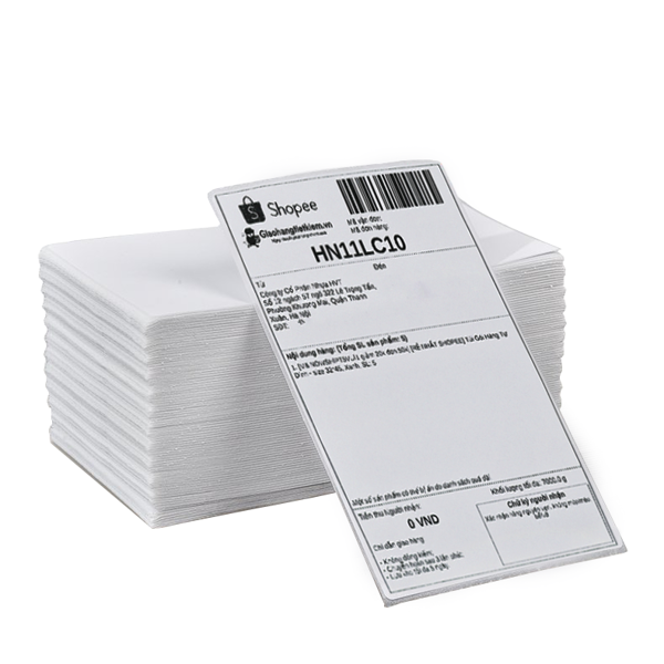 Tệp giấy in nhiệt tự dính khổ 100*150 - Tiêu chuẩn (500 tờ)